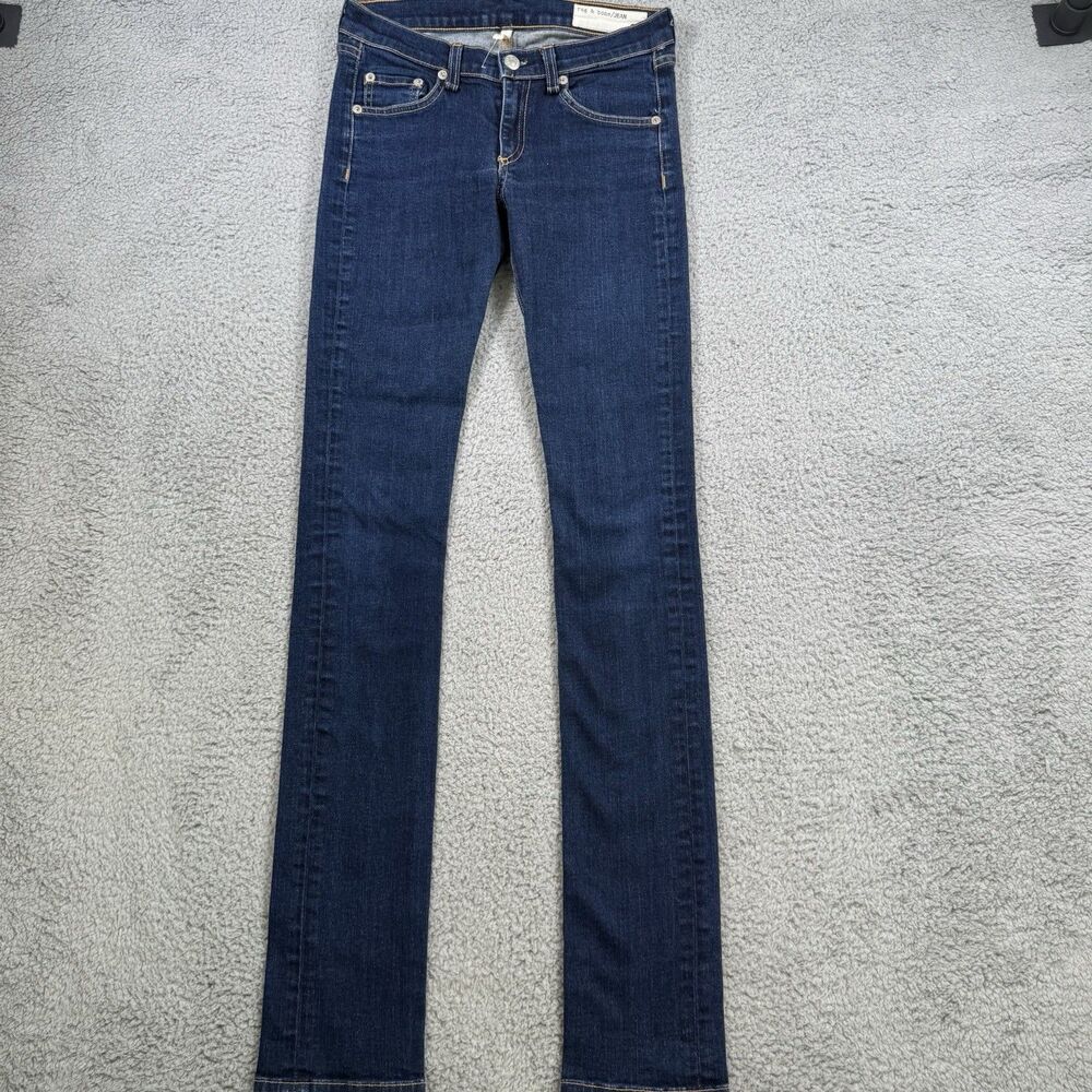 Rag & Bone Jeans Womens 26 Low Rise Straight Dark Wash Stretch Denim‎
